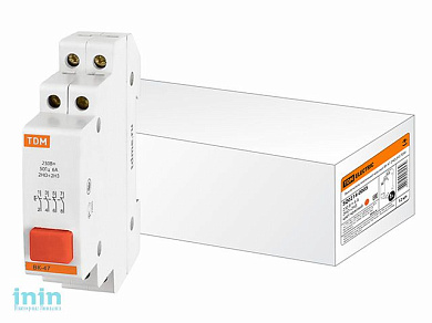 Выключатель кнопочный красный ВК-47 2НО,2НЗ TDM