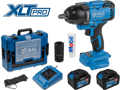 Аккум. ударный гайковерт BULL SC 1807 Xcase, XLTpro, БЕСЩЕТ., 18 В, 750 Н*м, 1/2", 2х6 А*ч, з/у 6 А (вес 2,24 кг)