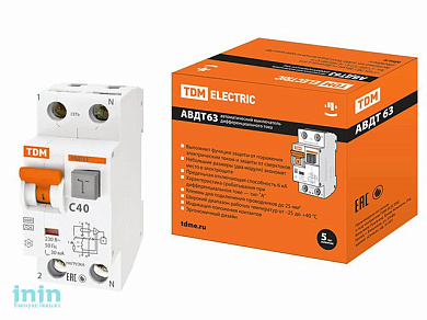 Дифф. авт. выкл. 63 C40 30мА TDM