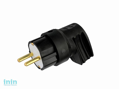 Вилка угловая (с/з, 16А, 250В) черная, Bylectrica (Вилка штепсельная с заземляющим контактом Гарантийный срок:24 месяца)