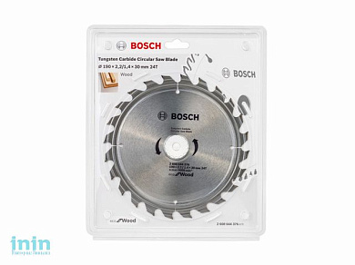 Диск пильный 190х30 мм 24 зуб. по дереву ECO WOOD BOSCH (твердоспл. зуб)