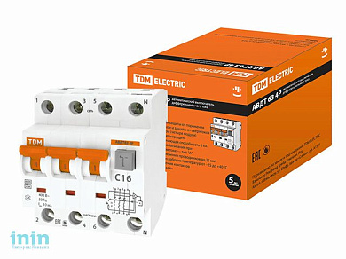 Дифф. авт. выкл. 63 4P C16 30мА TDM