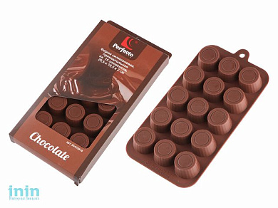 Форма силиконовая, прямоугольная на 15 элементов, 20.5 х 10.5 х 2 см, PERFECTO LINEA (Супер цена! форма для шоколадных конфет и леденцов)