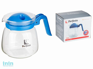Чайник-кувшин, стеклянный, 1000 мл, Сalor, синий, PERFECTO LINEA