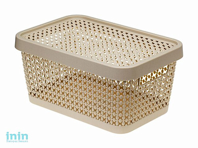 Ящик для хранения с крышкой ПИРУЛА 125х267х183 (латте) (IDEA)