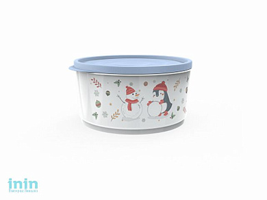 Контейнер круглый Christmas, 2,4 л, васильковый, BEROSSI (Изделие из пластмассы. Литраж 2.4 л  . Размер 217 х 199 х 101 мм)