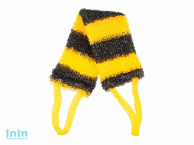 Мочалка банная MASSAGE-LINE "Полосатая кругловязаная" (полипропиленовая с поролоном)