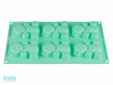 Форма для выпечки, силиконовая, прямоугольная на 6 кексов, 30.5 х 18 х 2 см, бирюзов, PERFECTO LINEA