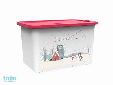 Емкость с крышкой Christmas, роза, BEROSSI (Изд. из пластм. Размер 409 * 255 * 235 мм, 15,7 литров)