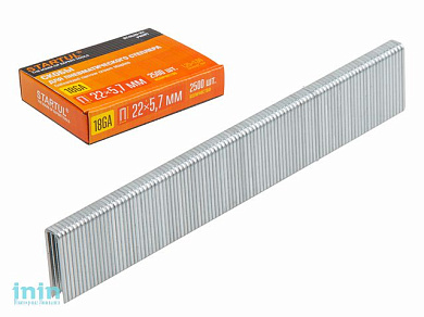Скобы тип 18GA 25мм (2500шт) STARTUL PROFI (ST4520-25) (для пневмостеплера, сечение 1,25х1,00мм, ширина скобы 5,7мм)