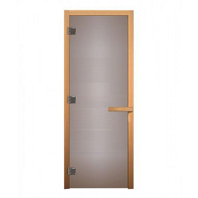 Дверь для бани стеклянная 1900х700 ( 3 петли 716, 8мм, коробка осина) сатин матовый