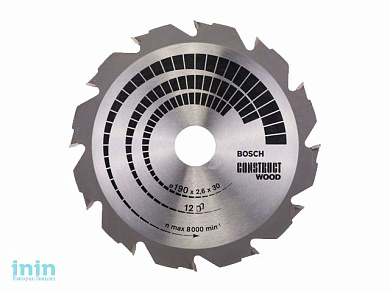 Диск пильный 190х30 мм 12 зуб. по дереву CONSTRUCT WOOD BOSCH (переменный зуб)