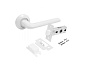 Комплект ручка и защелка АЛЛЮР АРТ "ПОЛО" W+L45-8 W (15110/S45) матовый белый