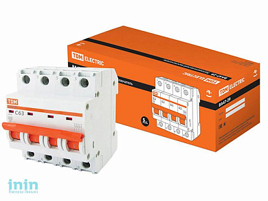 Автоматич. выключатель ВА47-29 4Р 63А 4,5кА х-ка C TDM