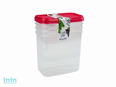 Набор контейнеров Venecia, сангрия, BEROSSI (Изделие из пластмассы. Литраж 0.5 л + 1 л + 1.5 л)