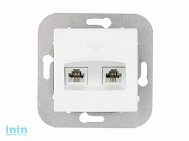 Розетка 2-ая телефонная (скрытая) белая, Уют, Bylectrica (Розетка  ТР24-055 Гарантийный срок:24 месяца)