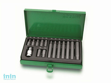 Набор бит шестигр. 4-12мм 15пр. в металл.боксе TOPTUL (GAAD1508)