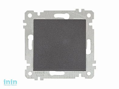 Выключатель 1-клав. (скрытый, без рамки, пруж. зажим) дымчатый, RITA, MUTLUSAN (10 A, 250 V, IP 20)