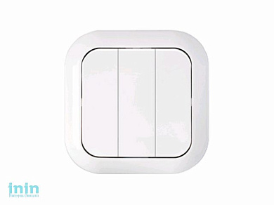 Выключатель 3 клав. (cкрытый, 6А) белый, Гармония,  BYLECTRICA (Выключатель трехклавишный скрытой установки Гарантийный срок:24 месяца)