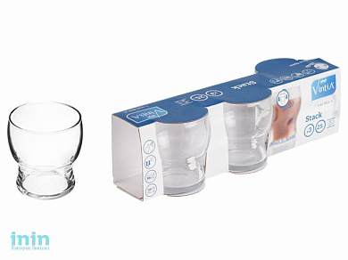 Набор стаканов, 3 шт., 250 мл, 89х80 мм, серия Stack, VINTIA (V057740)