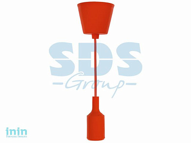 Патрон силиконовый E27 со шнуром 1 м красный REXANT