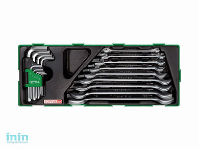 Набор-сет ключей рожк. + шестигр. 18предм. TOPTUL (GTA1804)