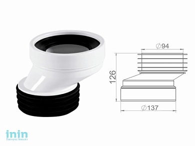 Соединитель  для унитаза эксцентриковый 40 мм, NOVA