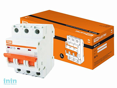 Автоматич. выключатель ВА47-29 3Р 16А 4,5кА х-ка В TDM