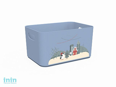 Корзина Christmas, васильковый, BEROSSI (Изделие из пластмассы. Литраж 2.4 литра  . Размер 227 х 158 х 121 мм)