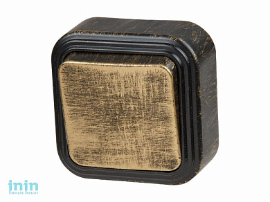 Выключатель 1 клав. (открытый, до 6А) бронз., Стандарт, Юпитер (VA16-131-ЧБ) (ЮПИТЕР)