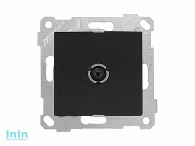 Розетка телевиз. 1-ая (скрытая, без рамки, с/з, 11dB, переходная) черная, RITA, MUTLUSAN