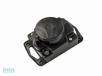 Розетка 1-ая переносная (с/з, 16А, 250В, брызг. защ.) черная, Bylectrica (Из армлена. Розетка штепсельная переносная с заземляющим контактом брызгозащ