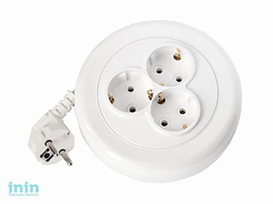 Удлинитель на катушке 2,5м (3 роз., 2.5кВт, с/з, ПВС 3х1) Bylectrica (Удлинитель на катушке трехместный с заземляющим контактом 10А Гарантийный срок:2