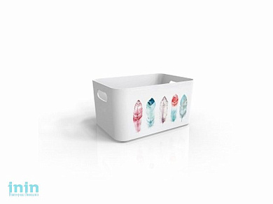 Корзина Serenity 2, снежно-белый, BEROSSI (Изделие из пластмассы. Литраж 2.4 литра  . Размер 227 х 158 х 121 мм)