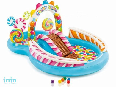 Надувной игровой центр Территория сладостей, 295х191х130 см, INTEX (от 3 лет)