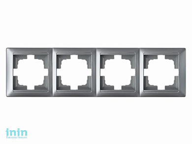 Рамка 4-местная серебро, Стиль, Bylectrica (Рамка четырехместная серебро, Стиль Гарантийный срок:24 месяца)