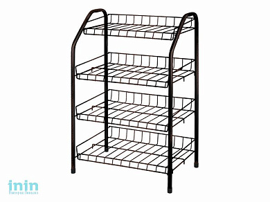 Этажерка для обуви 4-х секционная, 460х280х700 мм, медный антик, NIKA