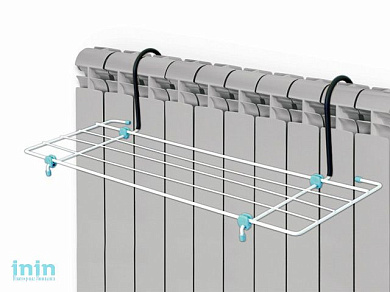Сушилка для белья на батарею,  2,1м, ширина 45см, NIKA (Сушилка для белья на батарею, ширина 450, 2,1м, размеры 45 * 23,5)