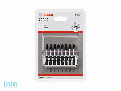 Насадка (бита) крестообразная PH2 50 мм BOSCH ударная торсионная в розничн. упак. ( 8 шт.) (посадочн. шестигранник 1/4 ")