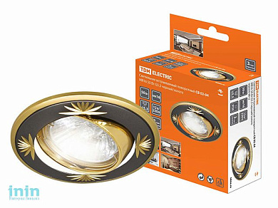 Светильник встраиваемый поворотный СВ 02-04 MR16 50Вт G5.3 чёрный/золото TDM