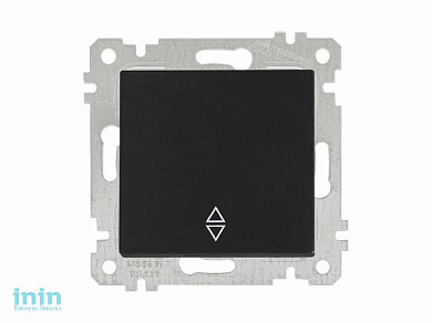 Выключатель проходной 1-клав. (скрытый, без рамки, винт. зажим) черный, RITA, MUTLUSAN (10 A, 250 V, IP 20)