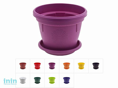 Кашпо с поддоном Gerber (Гербера) d-20 cм, DRINA (цвета в ассортименте)