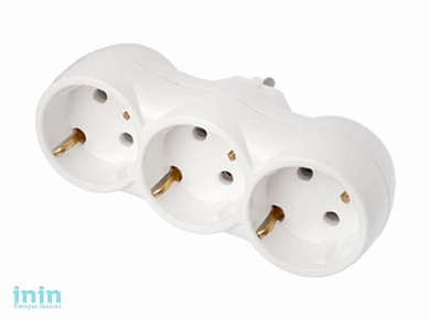 Разветвитель 3-местный (с/з, 16А, 250В) (трехместный с заземляющим контактом Гарантийный срок:24 месяца) (BYLECTRICA)