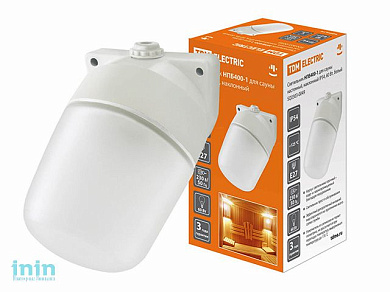 Светильник НПБ400-1 для сауны настенный, наклонный, IP54, 60 Вт, белый, TDM