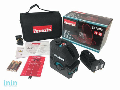 Нивелир лазерный линейный MAKITA SK 103 PZ с держателем в сумке (проекция: 2 плоскости 270°, 4 точки, до 15 м, +/- 0.30 мм/м, резьба 1/4")