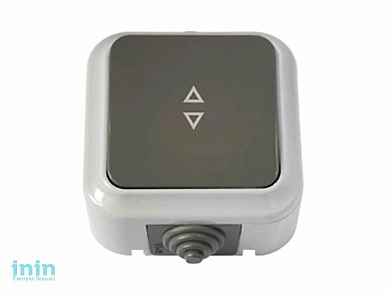 Выключатель 1 клав. (открытый, 10А, брызг. защ.) серый, Пралеска Аква, BYLECTRICA (Гарантийный срок:24 месяца)