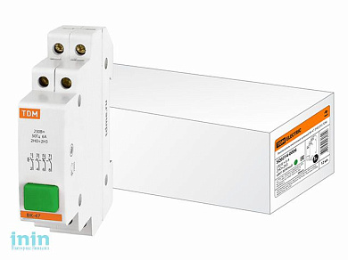 Выключатель кнопочный зеленый ВК-47 2НО,2НЗ TDM