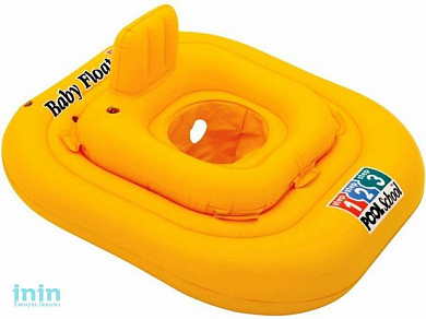Надувной круг для плавания с сиденьем Pool School Deluxe, 79х79 см, INTEX (от 1 до 2 лет)