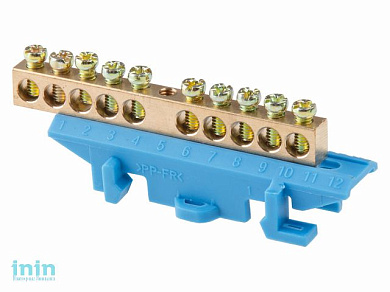 Шина "N" нулевая 6х9мм 10 групп c изолятором на DIN-рейку бол. стойка Юпитер (ЮПИТЕР)