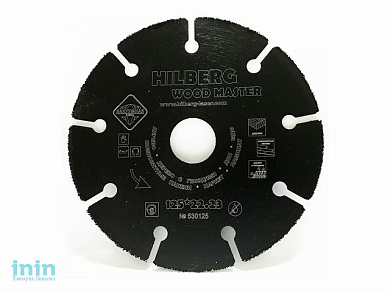 Круг карбид вольфрама отрезной 125х22 мм для дерева Super Wood HILBERG (Не боится гвоздей)